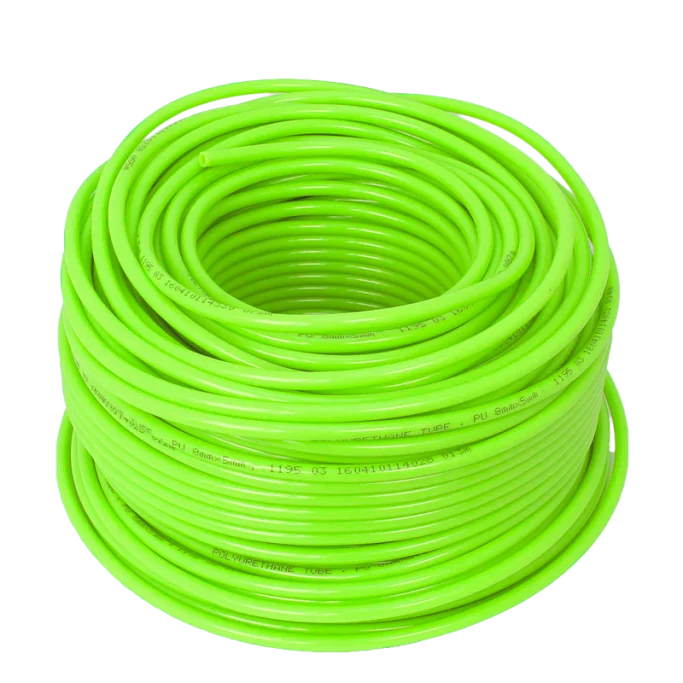 Grüner flexibler PU-Schlauch 5mm - 100m.