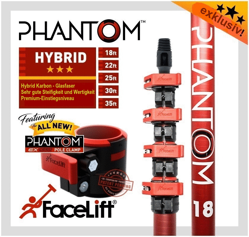 FaceLift Phantom Hybrid Teleskopstange Wasserführend