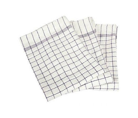 Geschirrtuch - Küchentuch weiss, 100% Baumwolle blau/weiß