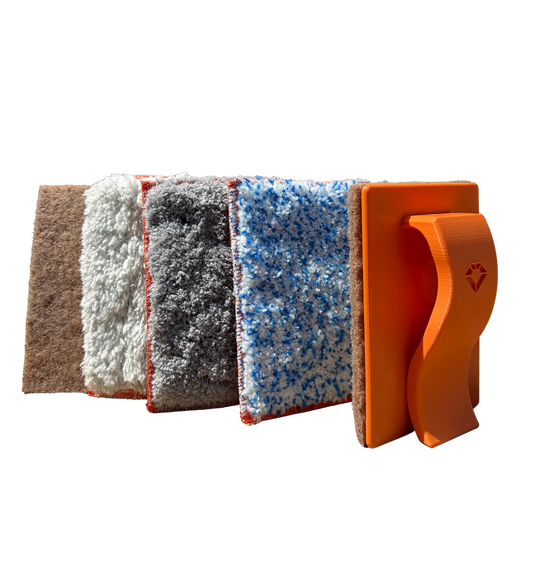 Maykker Jitterbug Handreinigungswerkzeug für die professionelle Fensterreinigung mit Pads.