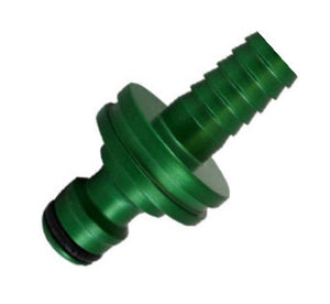 Kupplung mit Stecknippel / Schlauchanschluß Typ Gardena kompatibel Aluminium grün -  12,5mm Schlauchtülle